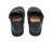 Navy Middle English Handmade Leather shoes by Aurora Shoe Co. - behind view, white background.